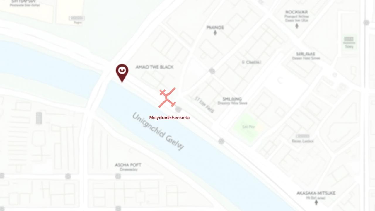 Melydrakensoria school location on a map of Akasaka, Tokyo.