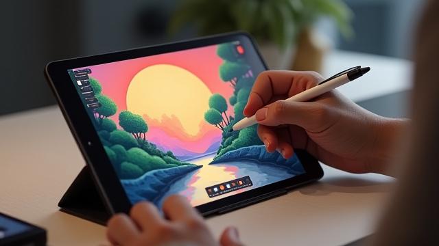 Hand drawing on an iPad with Procreate