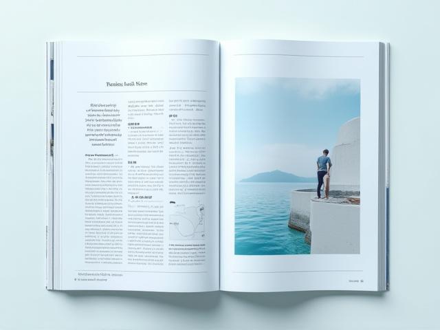 日本の文化をテーマにした雑誌の見開きページ。