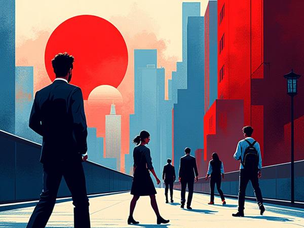 街のイベントの広告ポスターアート