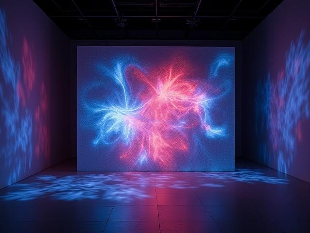 センサーとプロジェクションマッピングを使用したインタラクティブなアートインスタレーション