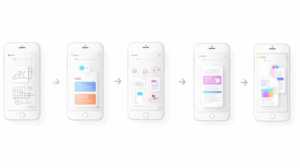 学生のUX/UIデザインプロジェクトの最終成果物とその制作過程を示す画像